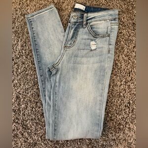 Girls Light Blue Distressed Jeans
